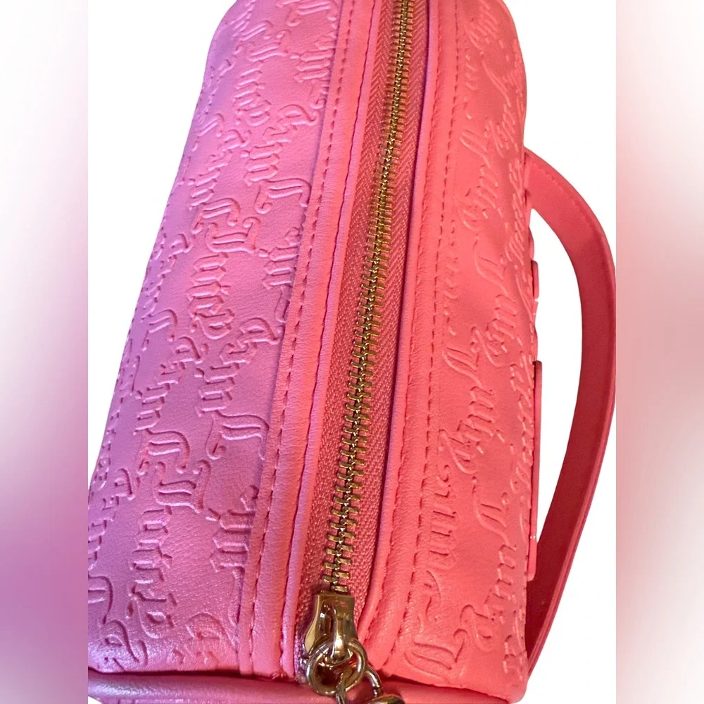 Juicy Couture NWT Pink Embossed Shoulder Bag & Juicy Crown Heart Earrings (P189) - Picture 6 of 12
